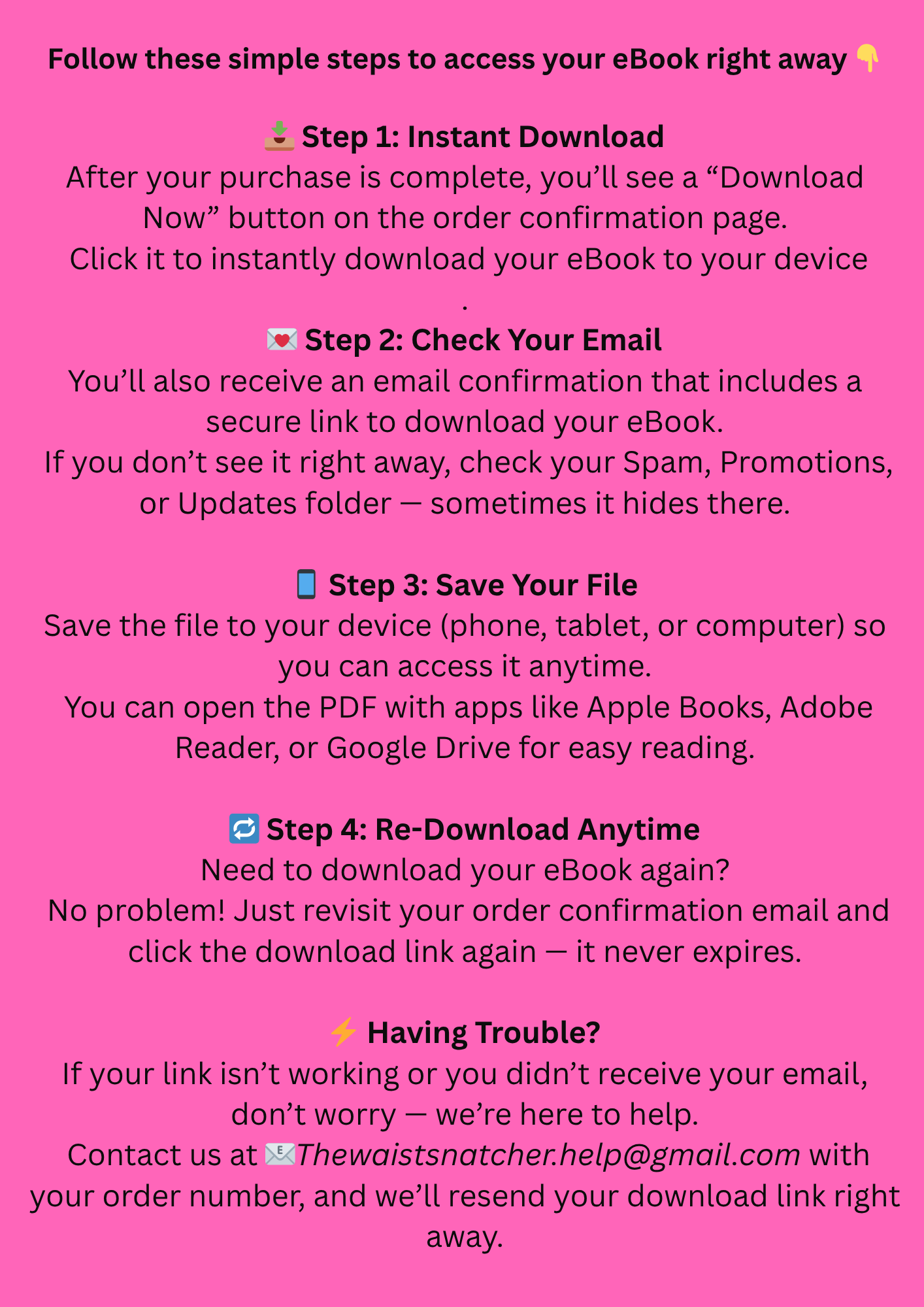 The Waist Snatcher Fitness Checklist eBook (Digital Download)