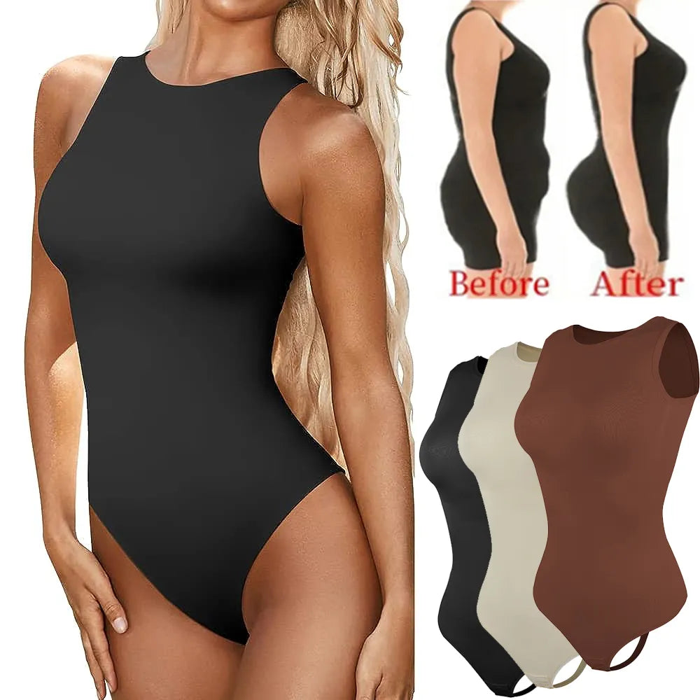 Sleeveless Scoop Neck Tank Body Shaper
