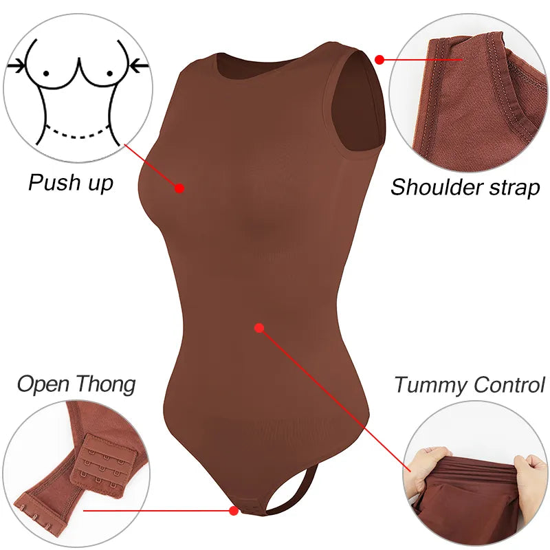 Sleeveless Scoop Neck Tank Body Shaper