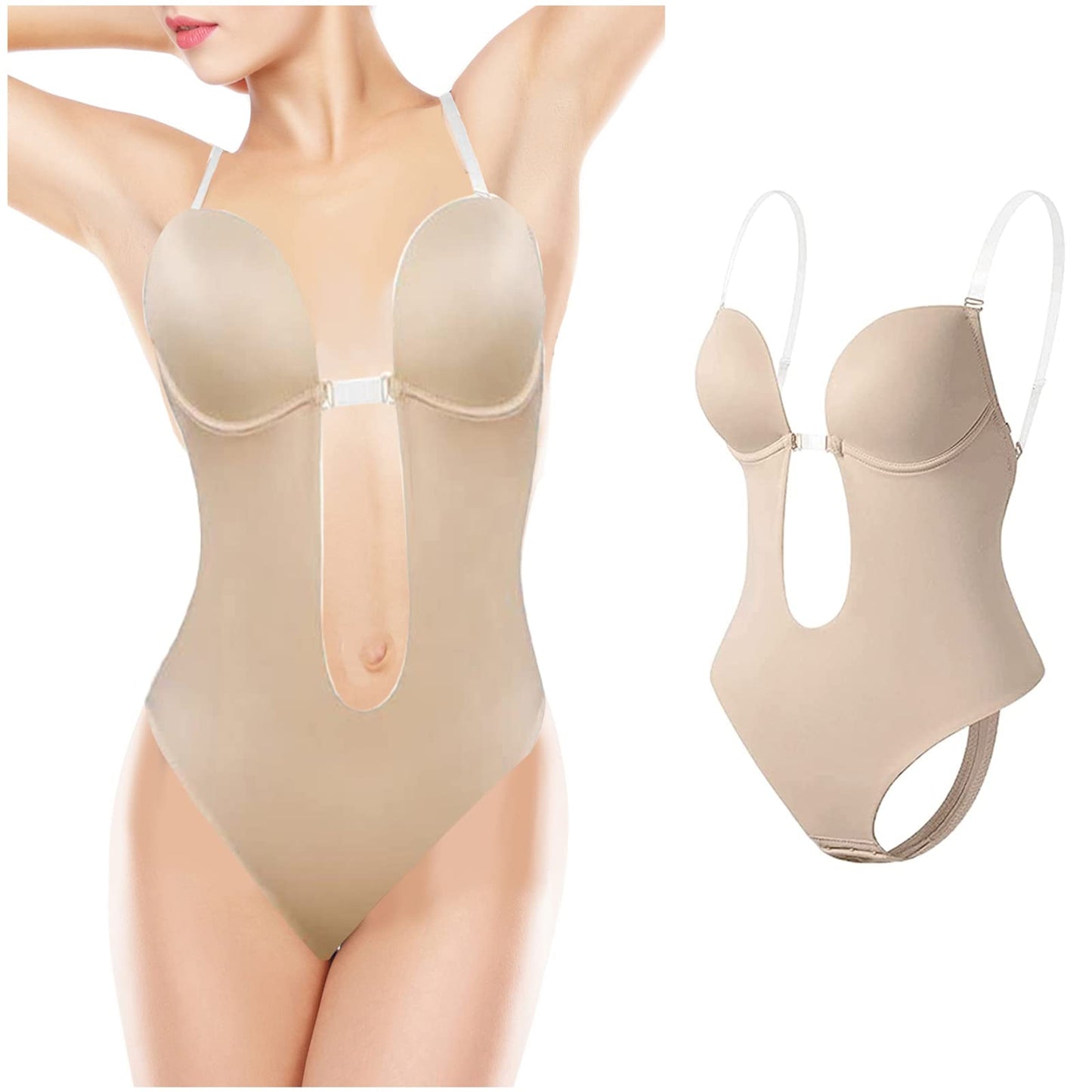 Bodysuit Shapewear Deep V-Neck