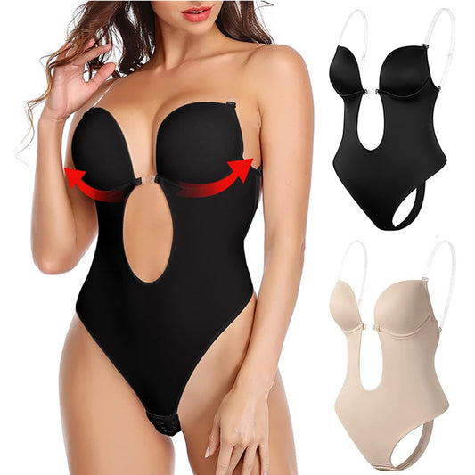 Bodysuit Shapewear Deep V-Neck